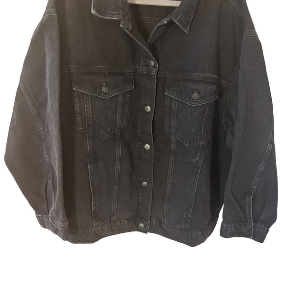 NWT Pilcro Anthropologie Black Denim Jacket Size XL 90s NEW 100% Cotton pockets - Picture 7 of 14